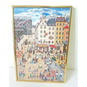 BIN KASHIWA Paris Framed Print Plateau Beaubourg Quality Frame Large 9" X 12.75"